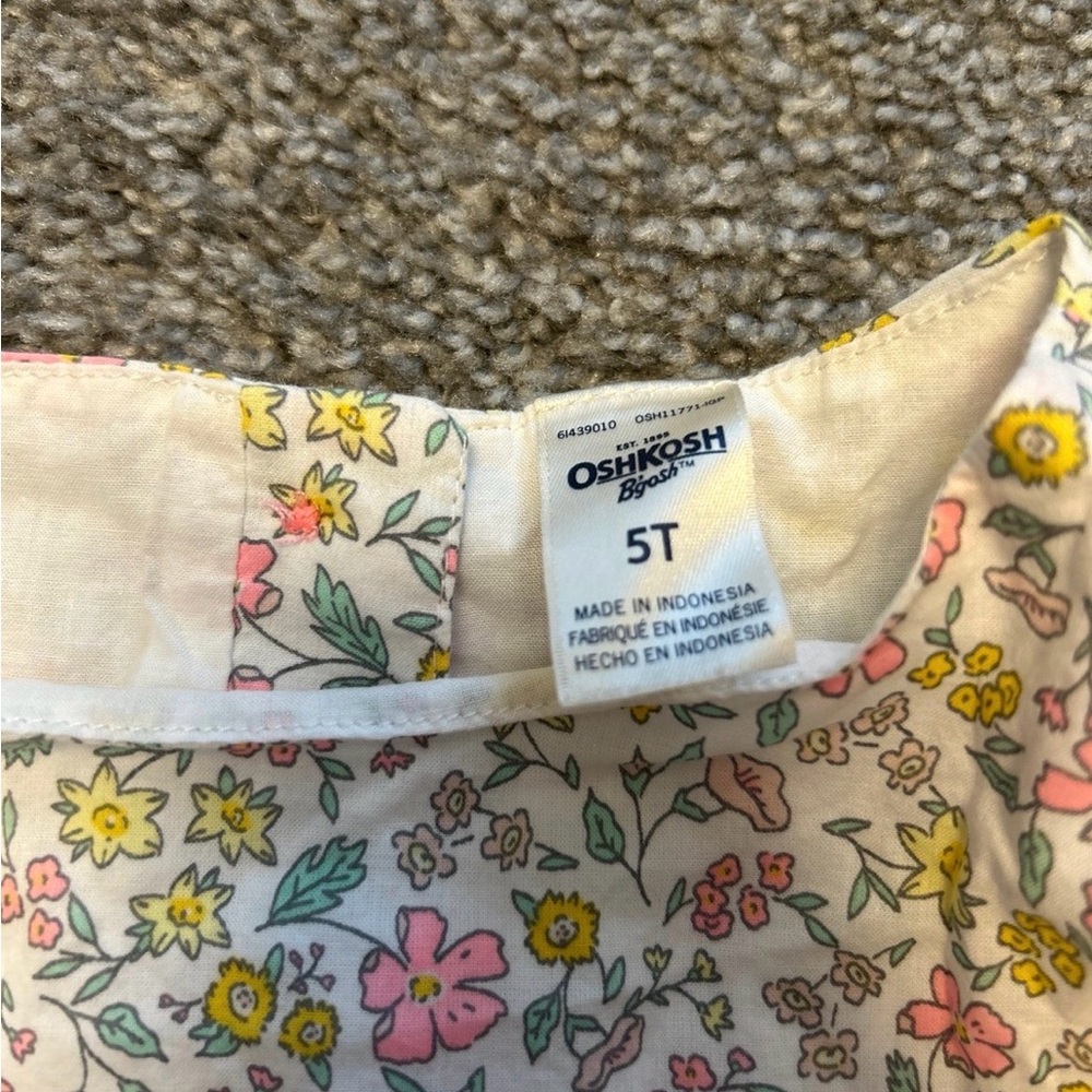 OshKosh B'gosh Floral Pink and Yellow Kids Dress - Picture 2 of 4